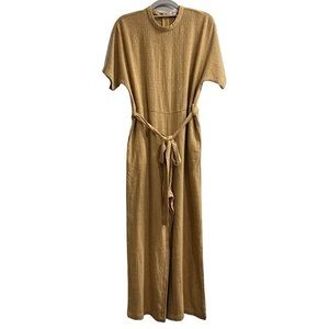 Roolee Tan Tie Waist Jumpsuit